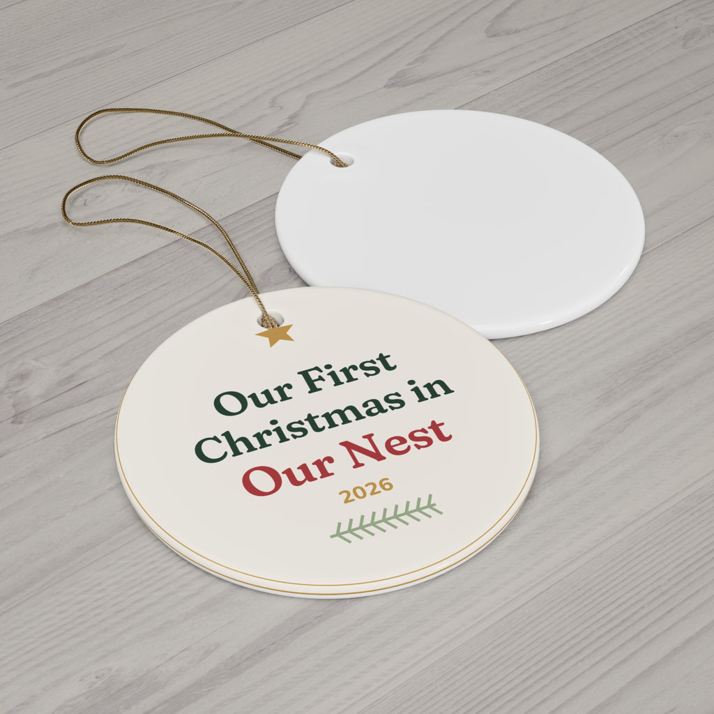 Our First Christmas in Our Nest 2026 Ceramic Ornament