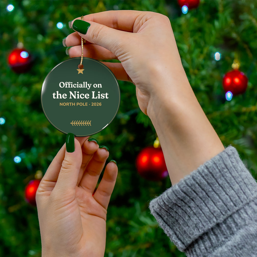 Officially on the Nice List 2026 Ceramic Ornament