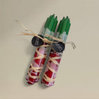 Dining candle 21x175mm splashed Christmas bundle of 3