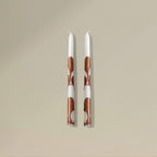 Taper candle 22x300mm splashed Christmas packet of 6