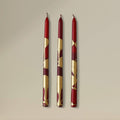 Taper candle 22x300mm splashed Christmas bundle of 3