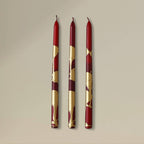 Taper candle 22x380mm splashed Christmas bundle of 3