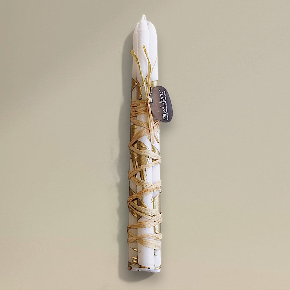 Taper candle 22x300mm splashed Christmas bundle of 3