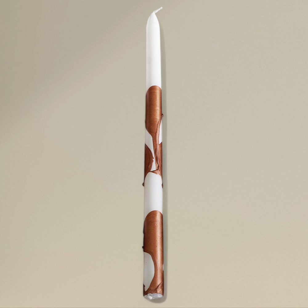 Taper candle 22x380mm splashed Christmas bundle of 3