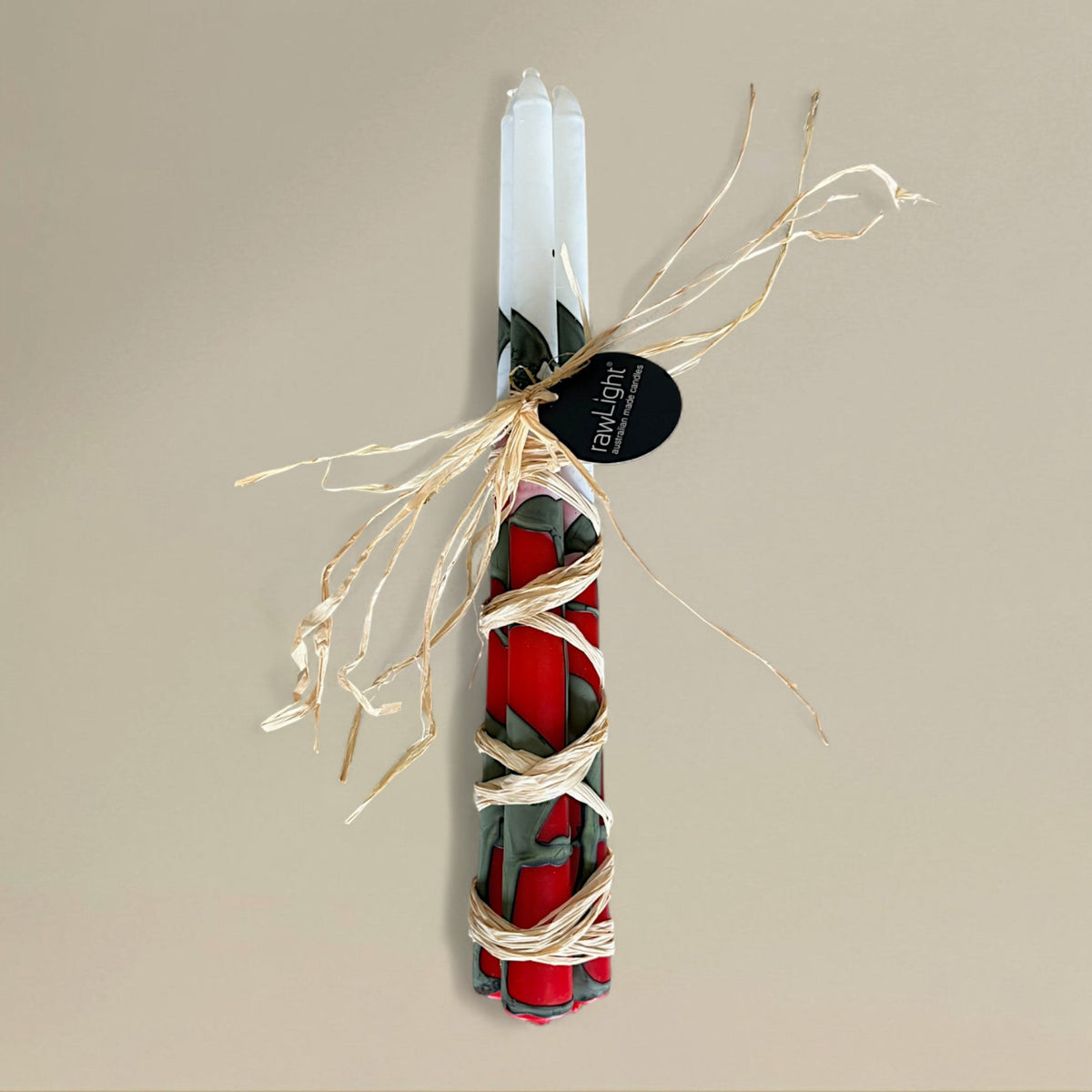 Taper candle 22x300mm splashed Christmas bundle of 3