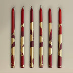 Taper candle 22x380mm splashed Christmas bundle of 3