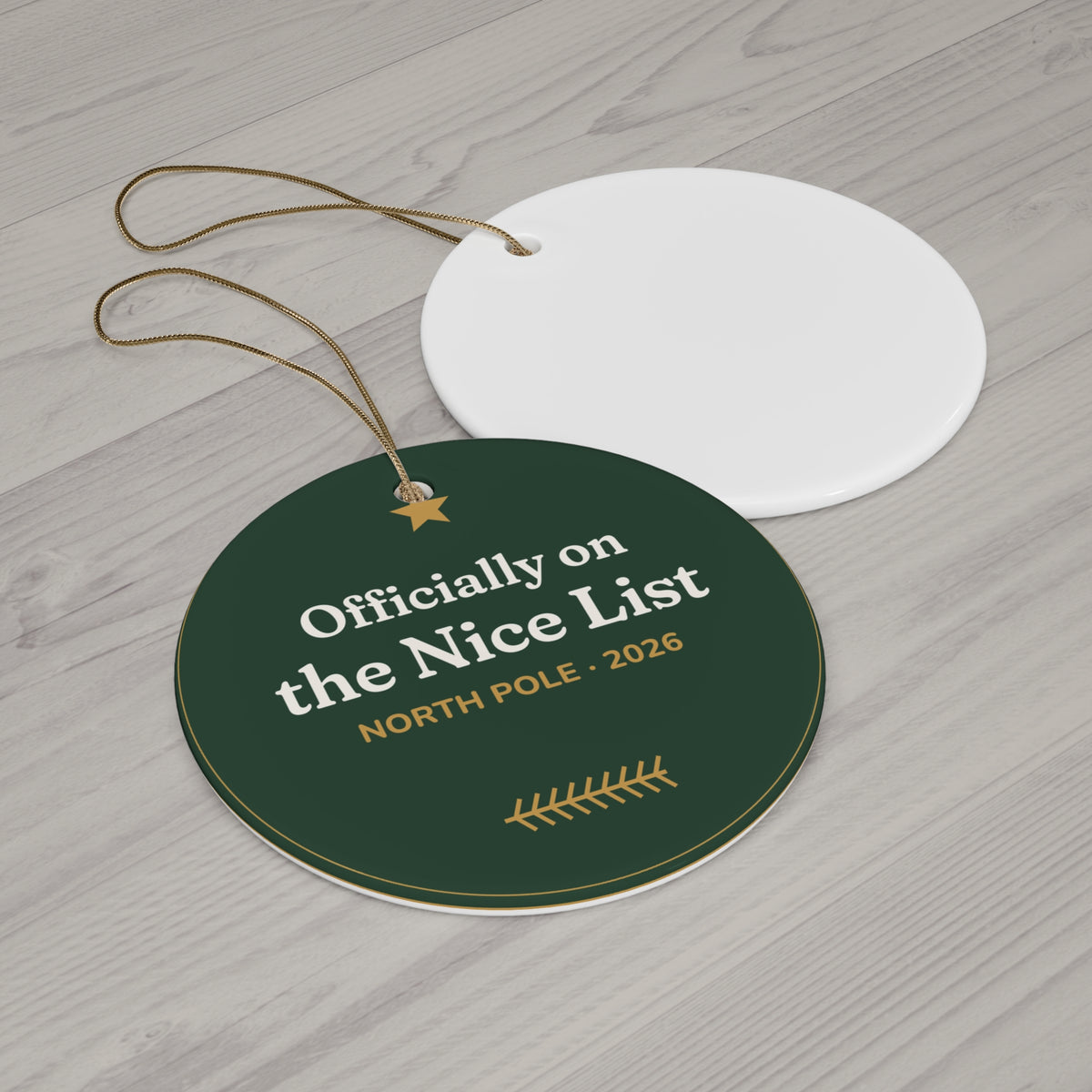 Officially on the Nice List 2026 Ceramic Ornament