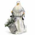 55cm Grey & White Standing Santa Claus Christmas Ornament – Luxury Holiday Home Decoration