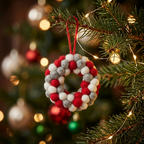 Handmade Wool Felt Ball Wreath Ornament