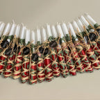 Taper candle 22x380mm splashed Christmas bundle of 3