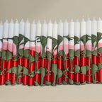 Dining candle 21x175mm splashed Christmas bundle of 3