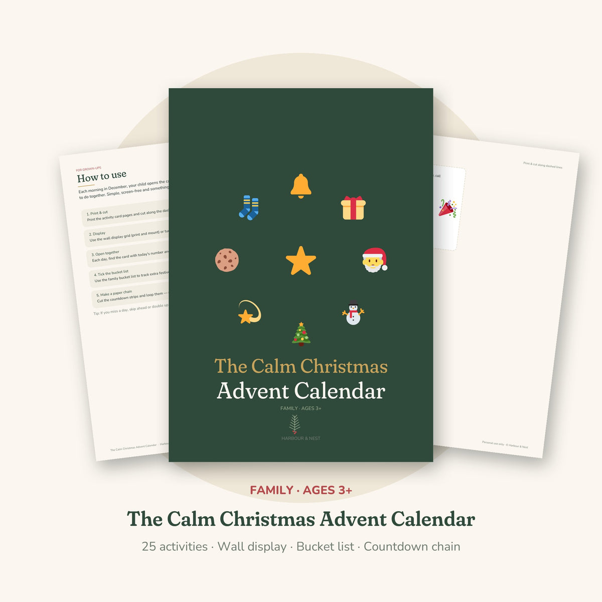 The Calm Christmas Advent Calendar – 25 Family Activity Cards Printable