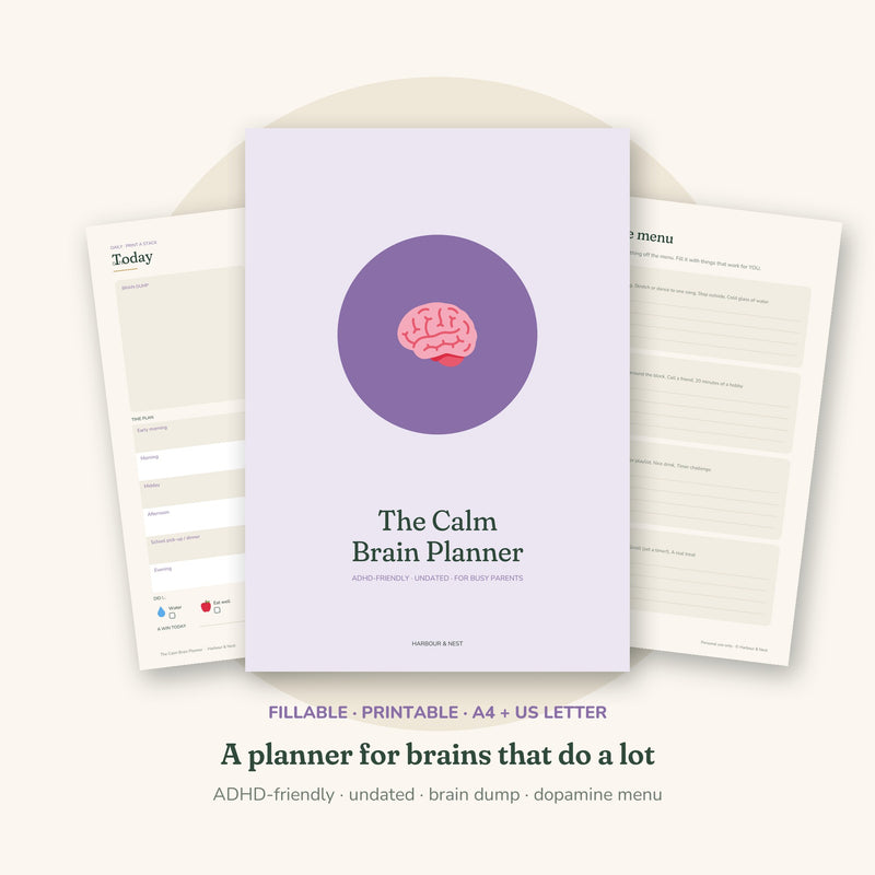 The Calm Brain Planner – ADHD-Friendly Undated Daily Planner