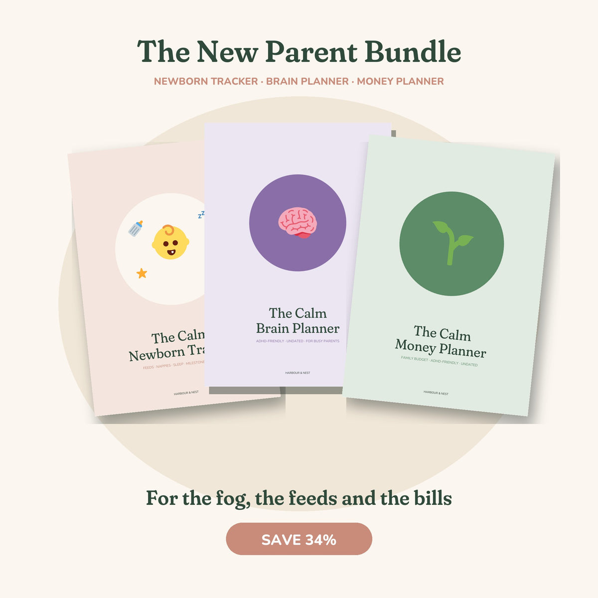 The New Parent Bundle – Newborn Tracker, Brain Planner & Money Planner