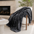 Cloud Plush Soft Throw Blanket - Charcoal Grey