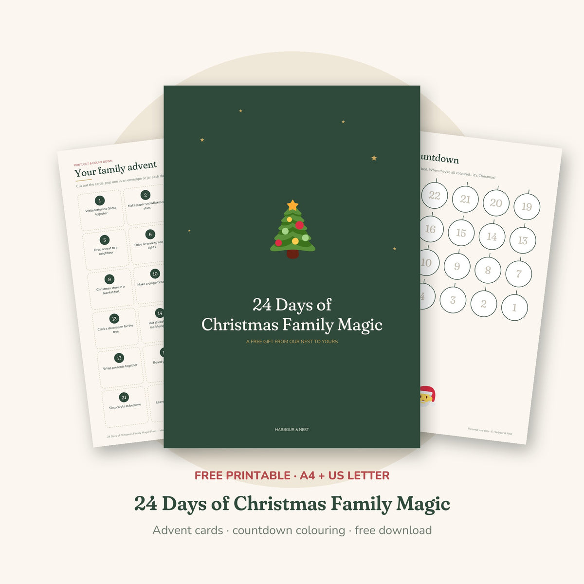 FREE: 24 Days of Christmas Family Magic – Printable Advent Cards