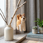 Handmade Wool Felt Orange Cat Ornament